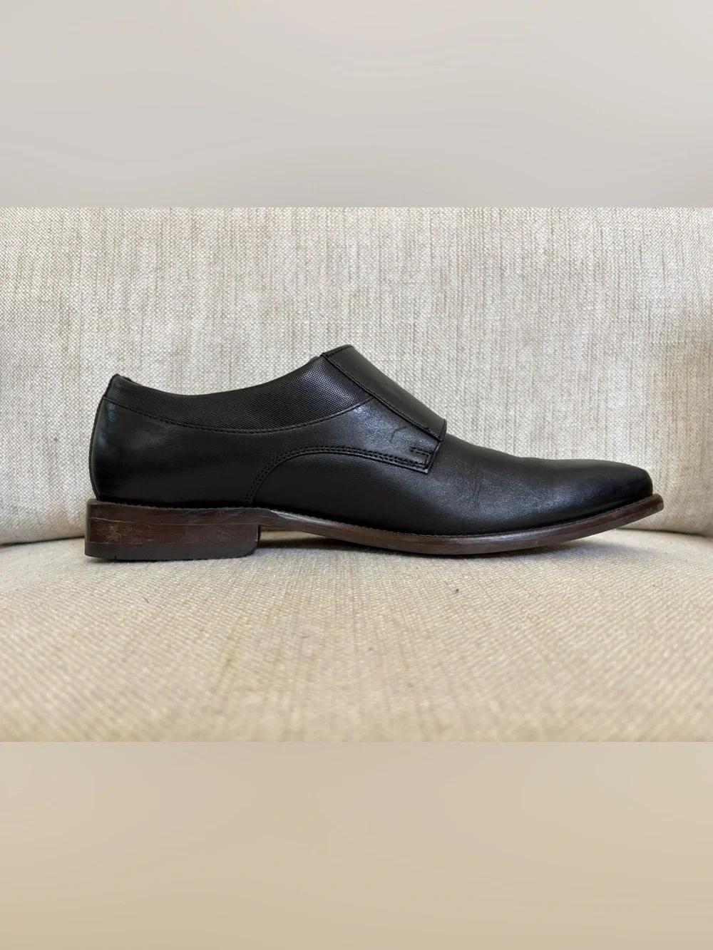 MENS SHOE SIZE 9 M BLACK LEATHER DOUBLE MONK STRAP JOHNSTON & MURPHY